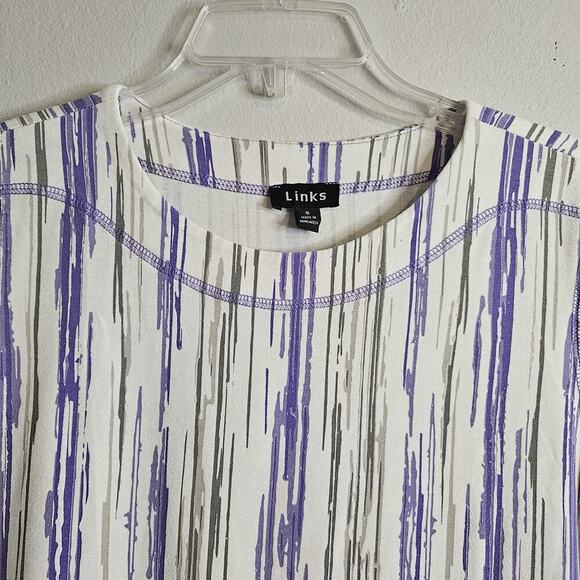 Links Womens 2pc Capri Set Purple Pull On Stretch Pockets Soft Knit Sz S - Picture 4 of 14